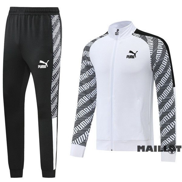 Foot Maillot Pas Cher Ensemble Complet Ropa Deportiva Con Cremallera Larga PUMA 2022 2023 Blanc Noir