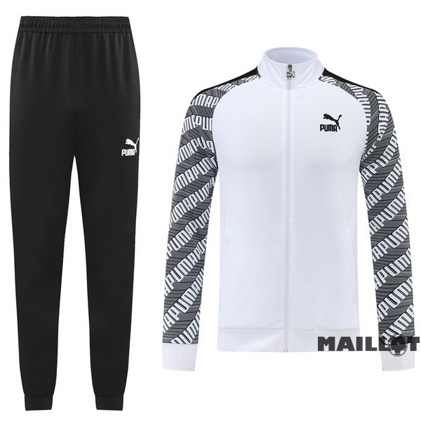 Foot Maillot Pas Cher Ensemble Complet Ropa Deportiva Con Cremallera Larga PUMA 2022 2023 Blanc Noir