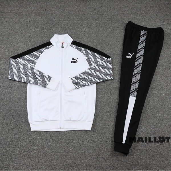 Foot Maillot Pas Cher Ensemble Complet Ropa Deportiva Con Cremallera Larga PUMA 2022 2023 Blanc Noir