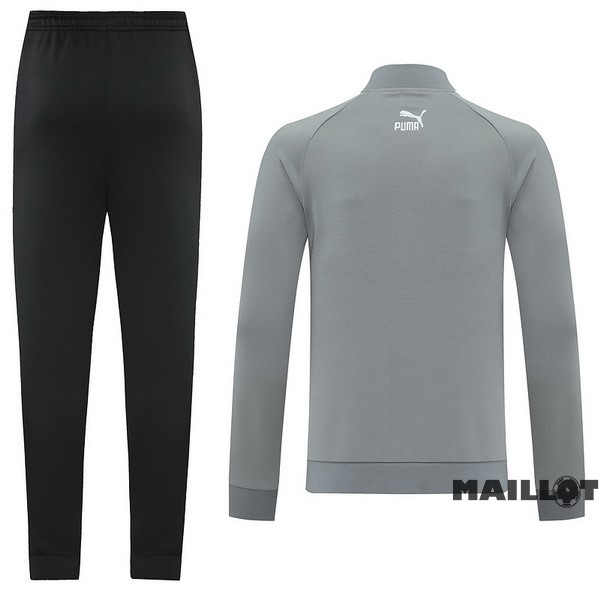 Foot Maillot Pas Cher Ensemble Complet Ropa Deportiva Con Cremallera Larga PUMA 2022 2023 Gris Noir