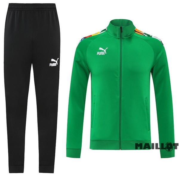 Foot Maillot Pas Cher Ensemble Complet Ropa Deportiva Con Cremallera Larga PUMA 2022 2023 Vert Noir