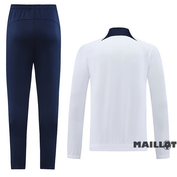Foot Maillot Pas Cher Ensemble Complet Ropa Deportiva Con Cremallera Larga Paris Saint Germain 2022 2023 Blanc Bleu