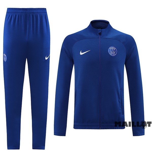 Foot Maillot Pas Cher Ensemble Complet Ropa Deportiva Con Cremallera Larga Paris Saint Germain 2022 2023 Bleu