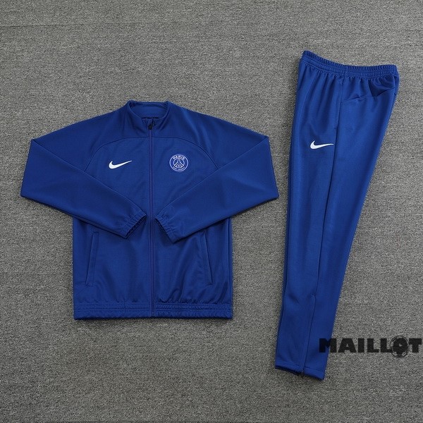 Foot Maillot Pas Cher Ensemble Complet Ropa Deportiva Con Cremallera Larga Paris Saint Germain 2022 2023 Bleu