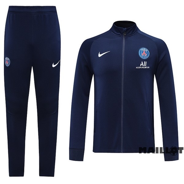 Foot Maillot Pas Cher Ensemble Complet Ropa Deportiva Con Cremallera Larga Paris Saint Germain 2022 2023 Bleu