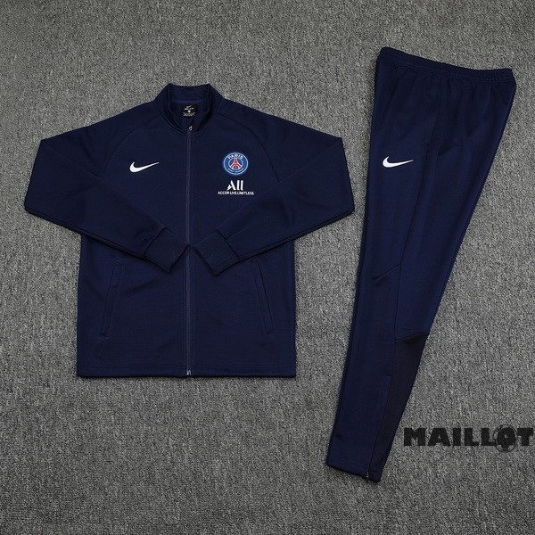 Foot Maillot Pas Cher Ensemble Complet Ropa Deportiva Con Cremallera Larga Paris Saint Germain 2022 2023 Bleu