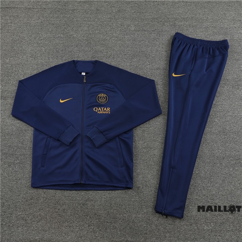 Foot Maillot Pas Cher Ensemble Complet Ropa Deportiva Con Cremallera Larga Paris Saint Germain 2023 2024 Bleu I Marine