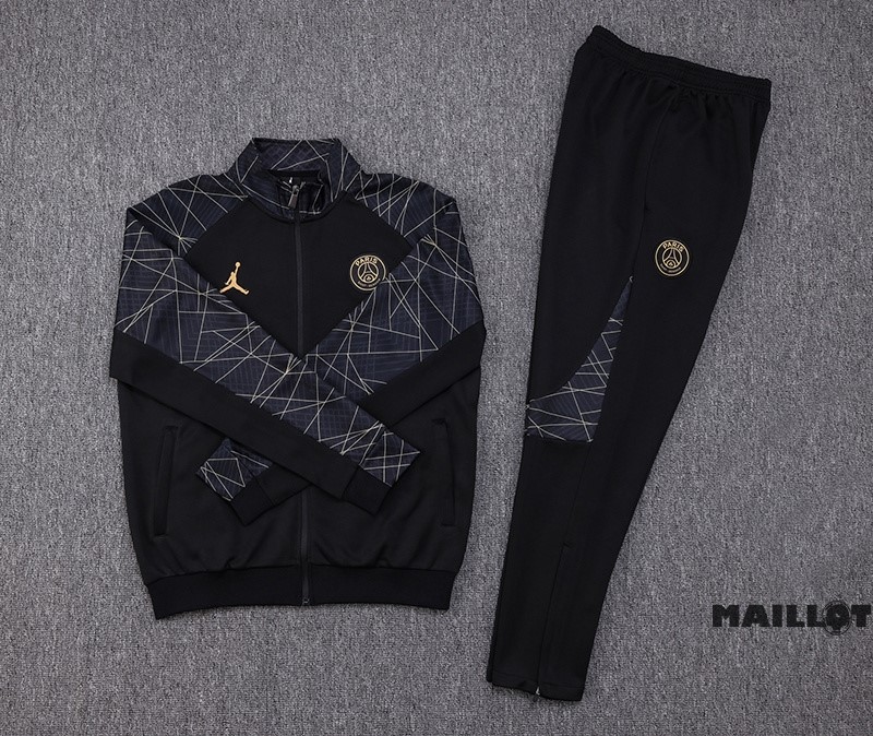 Foot Maillot Pas Cher Ensemble Complet Ropa Deportiva Con Cremallera Larga Paris Saint Germain 2023 2024 I Noir