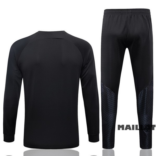 Foot Maillot Pas Cher Ensemble Complet Ropa Deportiva Con Cremallera Larga Paris Saint Germain 2023 2024 Noir