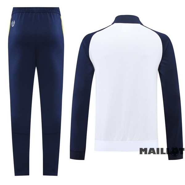 Foot Maillot Pas Cher Ensemble Complet Ropa Deportiva Con Cremallera Larga Real Madrid 2022 2023 Bleu Marine Blanc