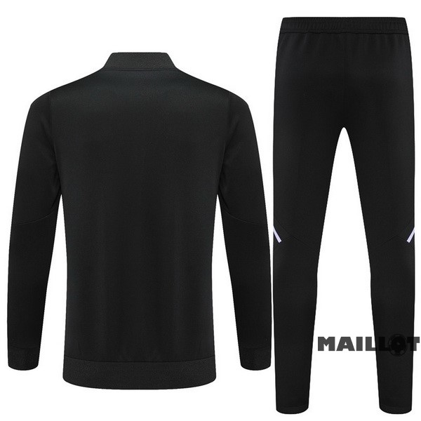 Foot Maillot Pas Cher Ensemble Complet Ropa Deportiva Con Cremallera Larga Real Madrid 2022 2023 Noir II Purpura