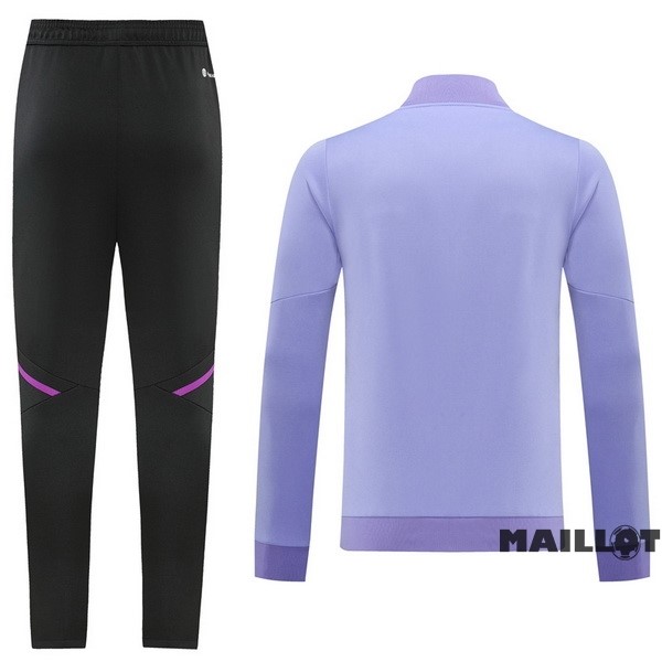 Foot Maillot Pas Cher Ensemble Complet Ropa Deportiva Con Cremallera Larga Real Madrid 2022 2023 Noir I Purpura