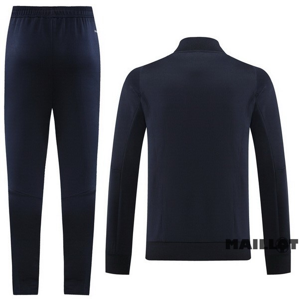 Foot Maillot Pas Cher Ensemble Complet Ropa Deportiva Con Cremallera Larga Real Madrid 2023 2024 Bleu Marine