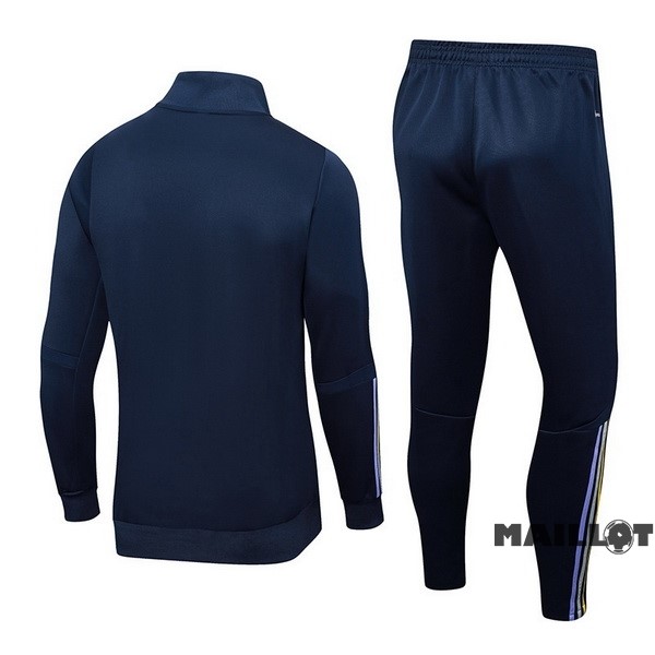 Foot Maillot Pas Cher Ensemble Complet Ropa Deportiva Con Cremallera Larga Real Madrid 2023 2024 Bleu Marine