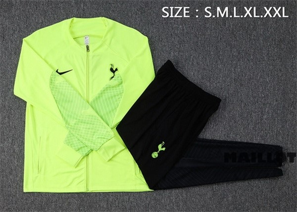 Foot Maillot Pas Cher Ensemble Complet Ropa Deportiva Con Cremallera Larga Tottenham Hotspur 2022 2023 Vert Noir