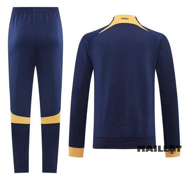 Foot Maillot Pas Cher Ensemble Complet Ropa Deportiva Con Cremallera Larga UNAM Pumas 2022 2023 Bleu Marine Jaune