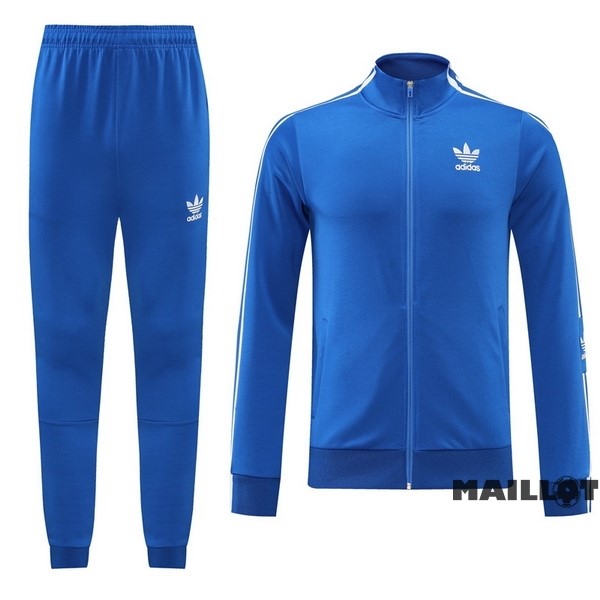 Foot Maillot Pas Cher Ensemble Complet Ropa Deportiva Con Cremallera Larga adidas 2022 2023 Bleu Blanc