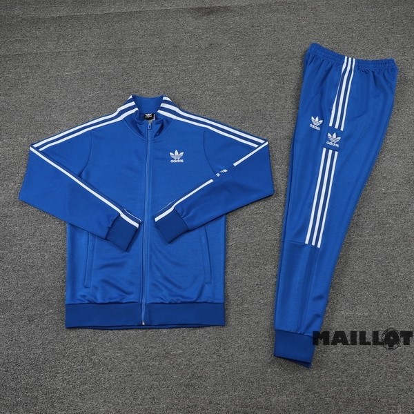 Foot Maillot Pas Cher Ensemble Complet Ropa Deportiva Con Cremallera Larga adidas 2022 2023 Bleu Blanc