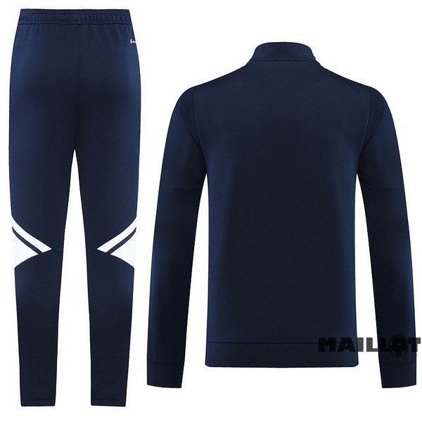 Foot Maillot Pas Cher Ensemble Complet Ropa Deportiva Con Cremallera Larga adidas 2022 2023 Bleu Marine Blanc