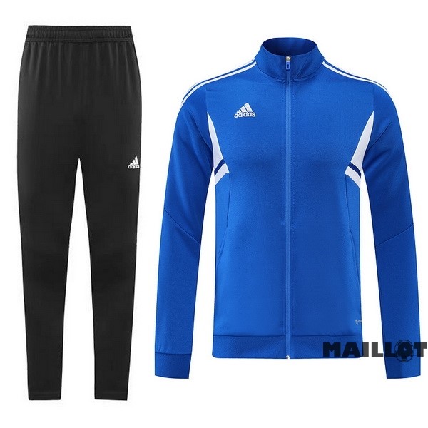 Foot Maillot Pas Cher Ensemble Complet Ropa Deportiva Con Cremallera Larga adidas 2022 2023 Bleu Noir Blanc