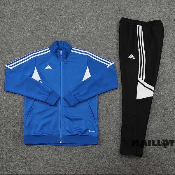 Foot Maillot Pas Cher Ensemble Complet Ropa Deportiva Con Cremallera Larga adidas 2022 2023 Bleu Noir Blanc