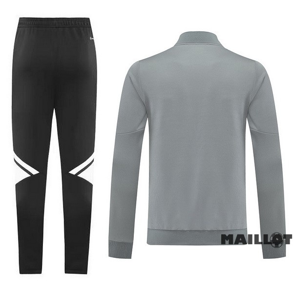 Foot Maillot Pas Cher Ensemble Complet Ropa Deportiva Con Cremallera Larga adidas 2022 2023 Gris Noir