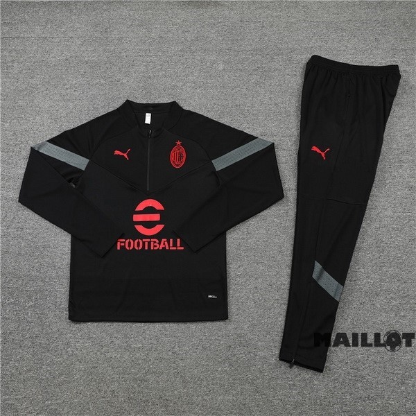 Foot Maillot Pas Cher Ensemble Complet Sudadera Entrainement AC Milan 2022 2023 I Noir