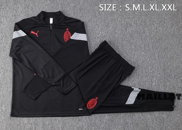 Foot Maillot Pas Cher Ensemble Complet Sudadera Entrainement AC Milan 2022 2023 Noir