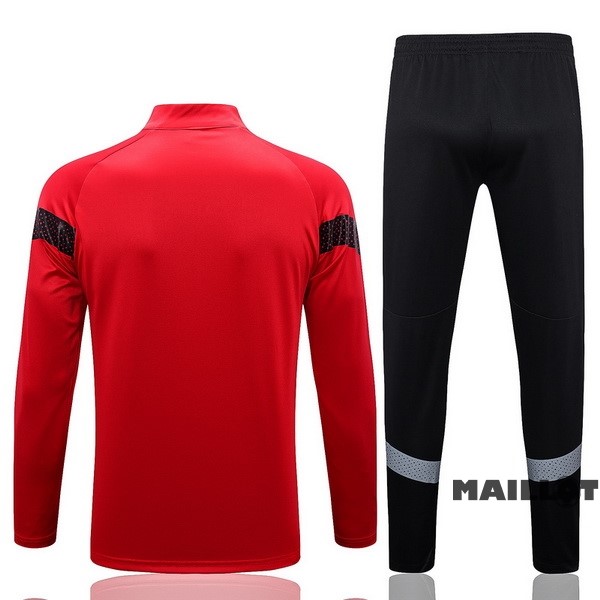 Foot Maillot Pas Cher Ensemble Complet Sudadera Entrainement AC Milan 2022 2023 Rouge Noir