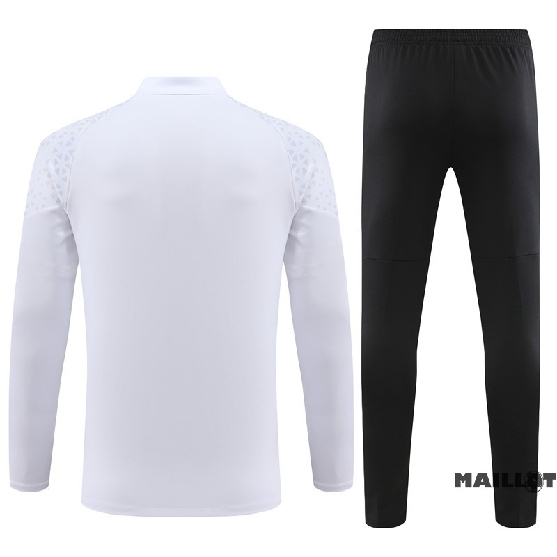 Foot Maillot Pas Cher Ensemble Complet Sudadera Entrainement AC Milan 2023 2024 Blanc Noir Rouge