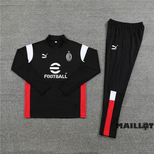 Foot Maillot Pas Cher Ensemble Complet Sudadera Entrainement AC Milan 2023 2024 Noir