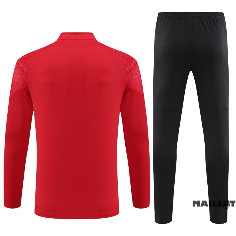 Foot Maillot Pas Cher Ensemble Complet Sudadera Entrainement AC Milan 2023 2024 Rouge I Noir