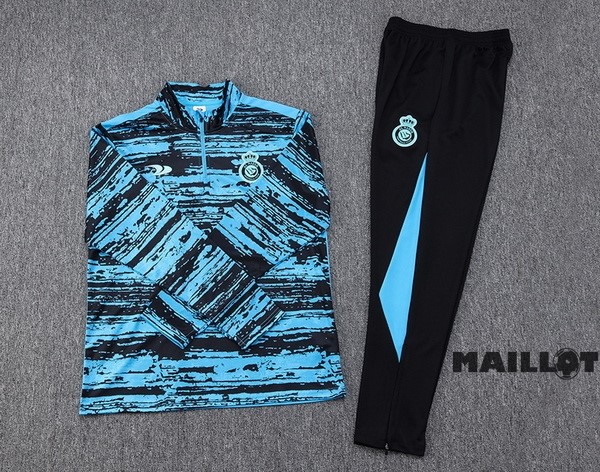 Foot Maillot Pas Cher Ensemble Complet Sudadera Entrainement Al Nassr 2022 2023 Bleu Noir