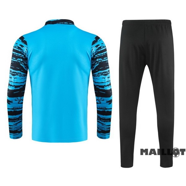 Foot Maillot Pas Cher Ensemble Complet Sudadera Entrainement Al Nassr 2023 2024 Bleu Noir