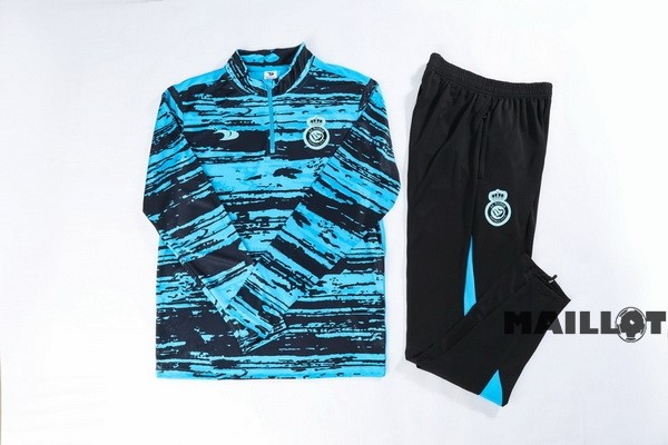 Foot Maillot Pas Cher Ensemble Complet Sudadera Entrainement Al Nassr 2023 2024 Bleu Noir