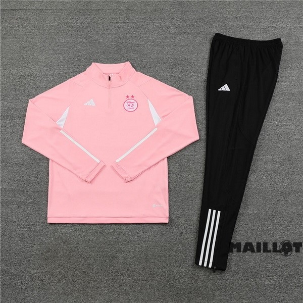 Foot Maillot Pas Cher Ensemble Complet Sudadera Entrainement Algérie 2023 Rose Noir
