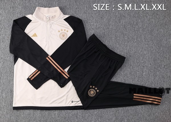 Foot Maillot Pas Cher Ensemble Complet Sudadera Entrainement Allemagne 2022 Blanc Jaune Noir