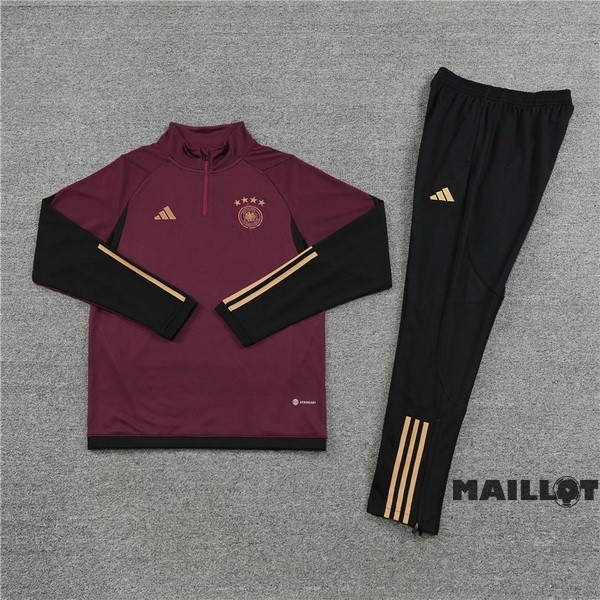 Foot Maillot Pas Cher Ensemble Complet Sudadera Entrainement Allemagne 2022 Bordeaux I Noir