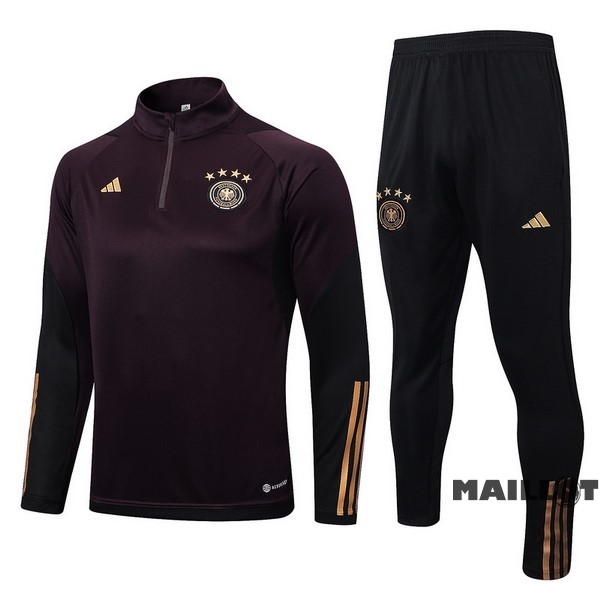 Foot Maillot Pas Cher Ensemble Complet Sudadera Entrainement Allemagne 2022 Bordeaux Noir