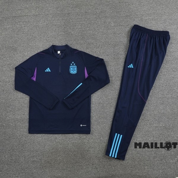 Foot Maillot Pas Cher Ensemble Complet Sudadera Entrainement Argentine 2022 Bleu Marine