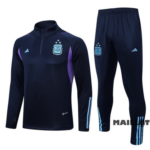Foot Maillot Pas Cher Ensemble Complet Sudadera Entrainement Argentine 2023 Bleu Marine