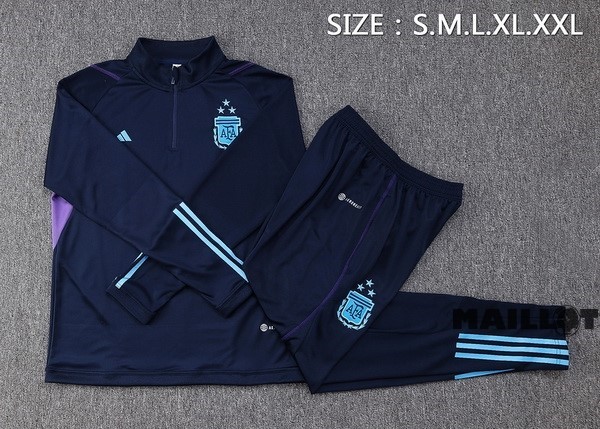 Foot Maillot Pas Cher Ensemble Complet Sudadera Entrainement Argentine 2023 Bleu