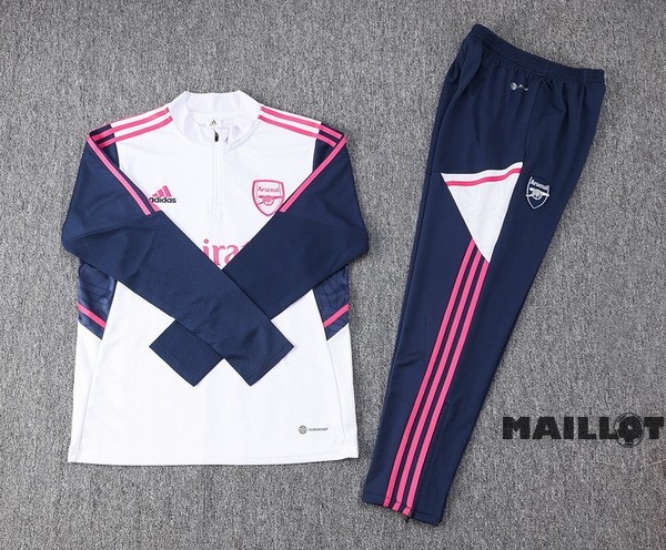 Foot Maillot Pas Cher Ensemble Complet Sudadera Entrainement Arsenal 2022 2023 Blanc Bleu Marine