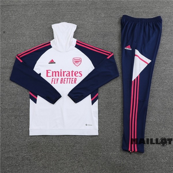 Foot Maillot Pas Cher Ensemble Complet Sudadera Entrainement Arsenal 2022 2023 Blanc I Bleu Marine