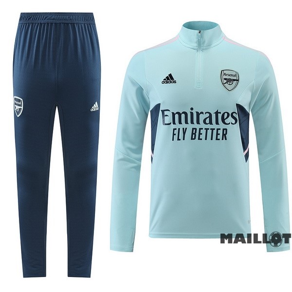 Foot Maillot Pas Cher Ensemble Complet Sudadera Entrainement Arsenal 2022 2023 Bleu Vert