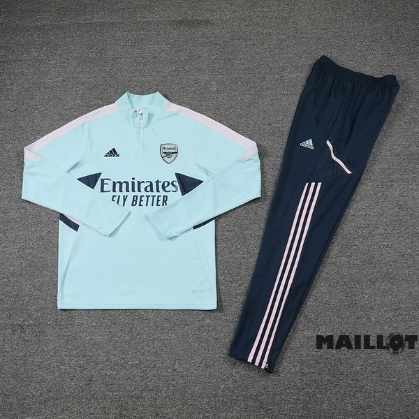 Foot Maillot Pas Cher Ensemble Complet Sudadera Entrainement Arsenal 2022 2023 Bleu Vert