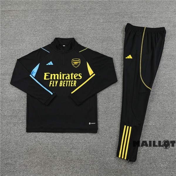 Foot Maillot Pas Cher Ensemble Complet Sudadera Entrainement Arsenal 2023 2024 Jaune Noir