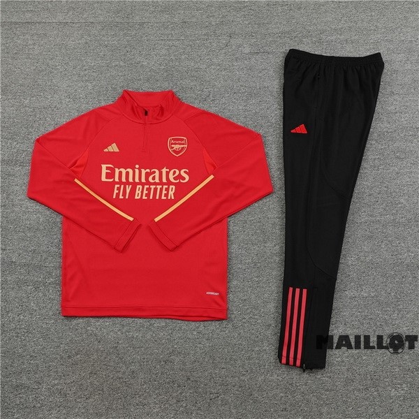 Foot Maillot Pas Cher Ensemble Complet Sudadera Entrainement Arsenal 2023 2024 Rouge Noir