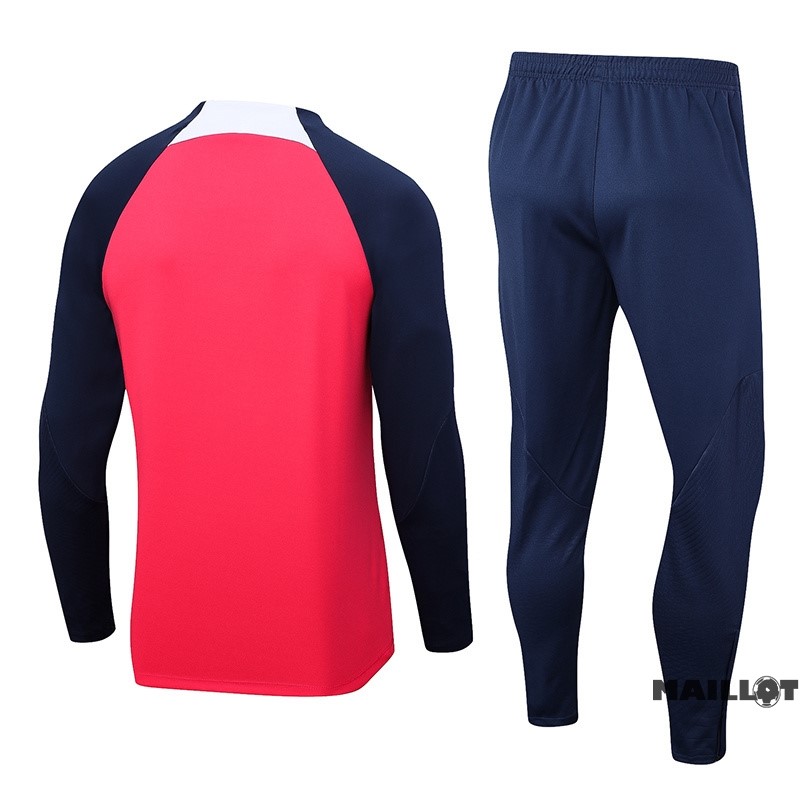 Foot Maillot Pas Cher Ensemble Complet Sudadera Entrainement Atlético Madrid Enfant 2023 2024 Rouge Bleu