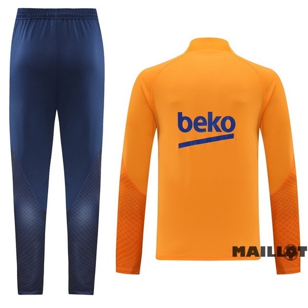 Foot Maillot Pas Cher Ensemble Complet Sudadera Entrainement Barcelona 2022 2023 Bleu Jaune